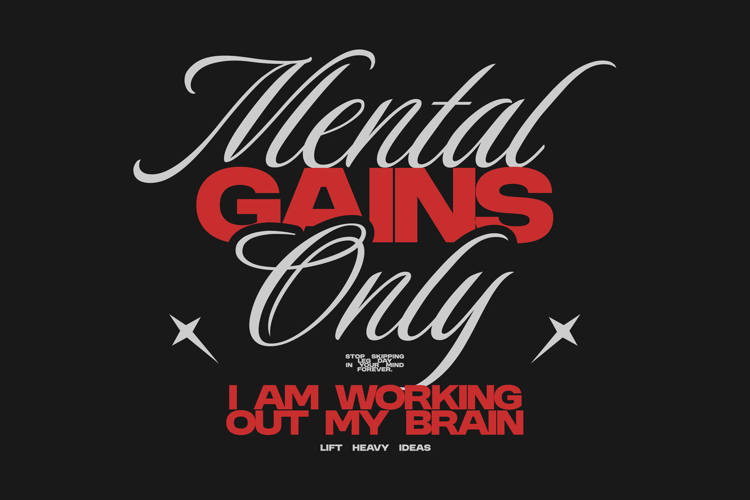 Mental Gains Only Funny Typography Quote T shirt Design