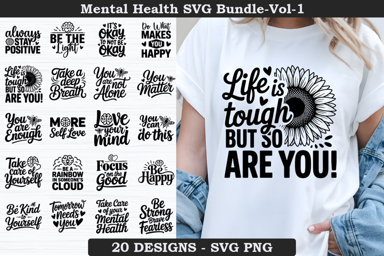 Mental Health SVG Bundle | Self Love SVG Bundle