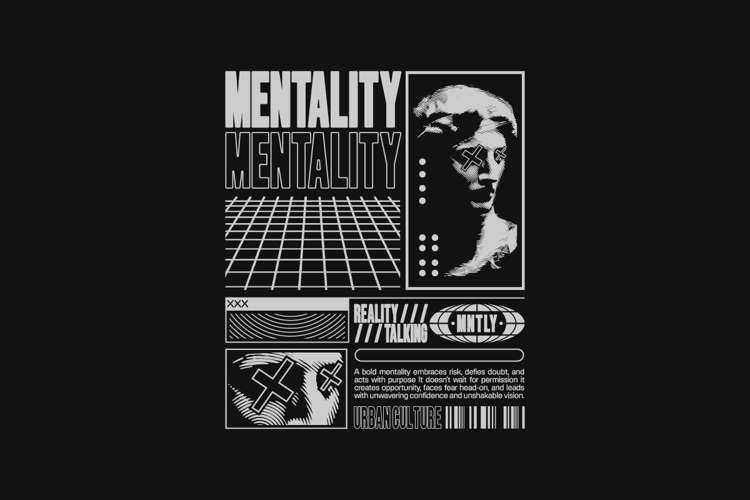 Mentality Urban Streetwear Brutalism T-shirt Design