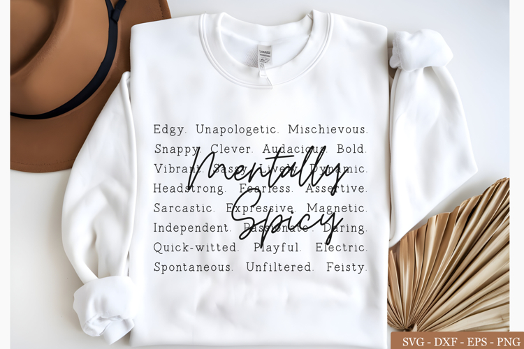 Mentally Spicy words svg, Funny mental health sublimation