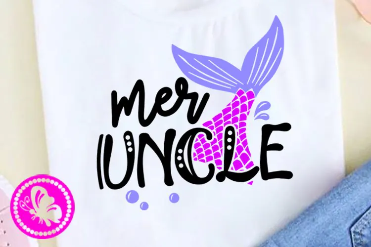 Mer Uncle SVG | Mermaid Tail Birthday Cut File