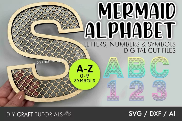 Mermaid Monogram Letters SVG | Alphabet SVG