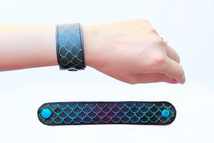 Mermaid Scale Bracelet Wristband ITH Applique Embroidery