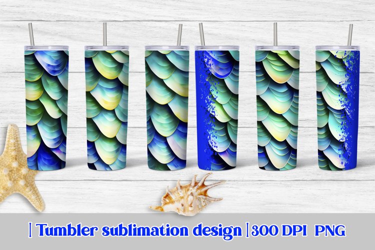 Mermaid scales tumbler | Mermaid tumbler design