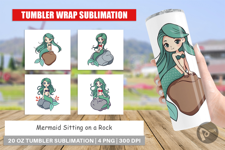 Tumbler Mermaid on Rock