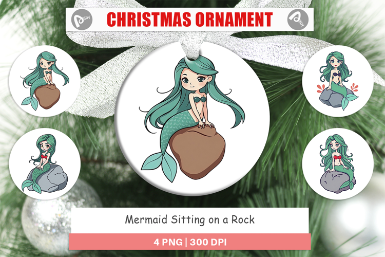 Ornament Mermaid on Rock