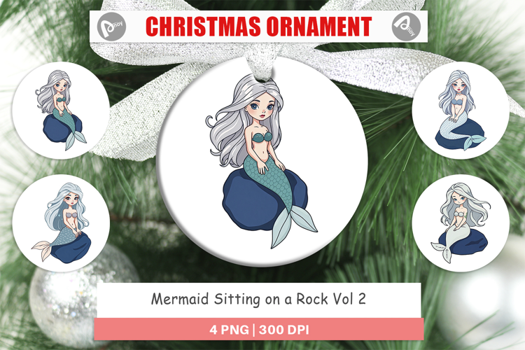 Ornament Mermaid on Rock