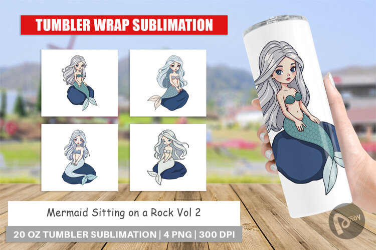 Tumbler Mermaid on Rock example image 1