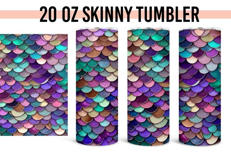 Mermaid Scales - 20 oz Straight Tumbler example image 1