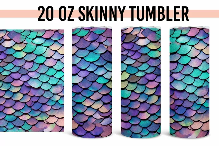 Light Mermaid Scales - 20 oz Straight Tumbler