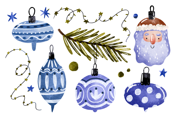 Christmas Spruce Toys. Merry Christmas and Happy New Year