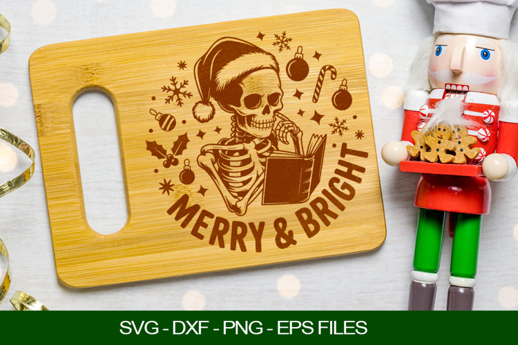 Merry And Bright Cutting Board SVG
