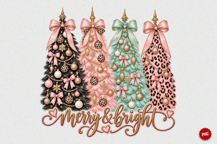 Merry and Bright Christmas PNG