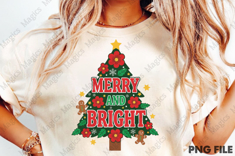 Merry and bright png