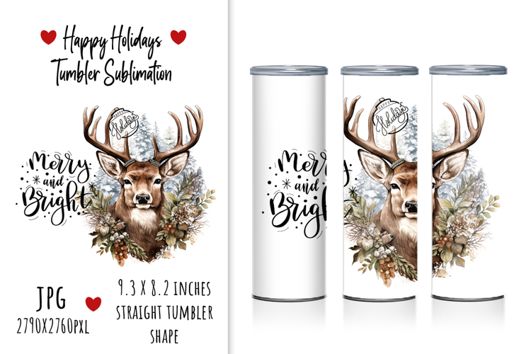 "Merry and Bright" Straight Tumbler Design