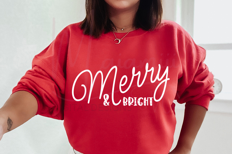 Merry and Bright Christmas SVG | Holiday Shirt & Sign Cut