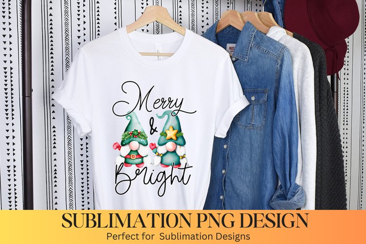Merry & Bright |Christmas Gnome Sublimation