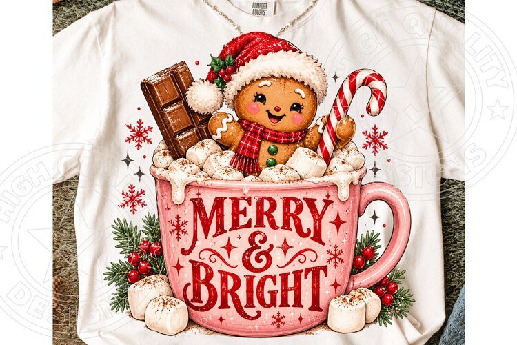 Merry & Bright Gingerbread Hot Cocoa PNG example image 1