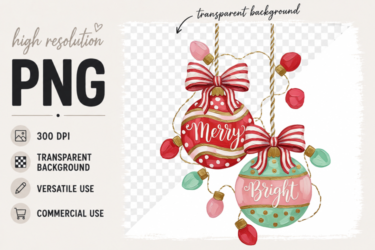 Christmas Ornaments Sublimation Design png