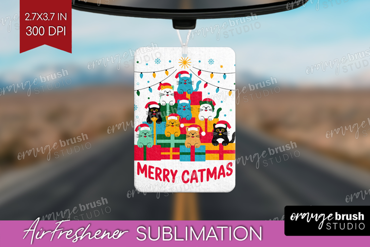 Merry Catmas Xmas Air Freshener PNG Christmas PNG