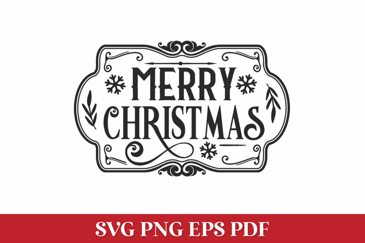 Merry Christmas Farmhouse SVG Quote example image 1