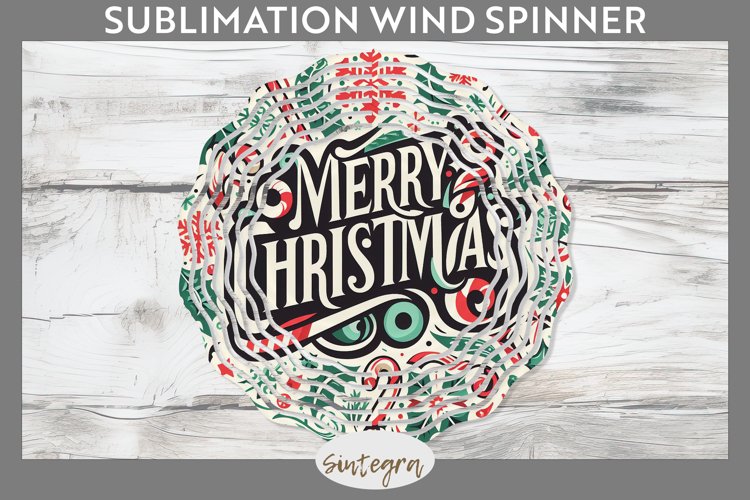 Merry Christmas v2 Wind Spinner Sublimation example image 1