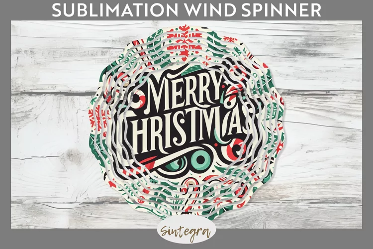 Merry Christmas v2 Wind Spinner Sublimation