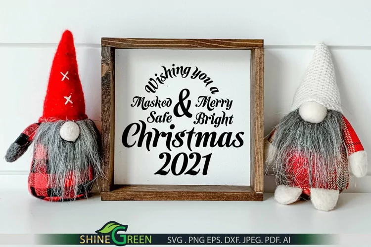 Merry Christmas 2021 Ornament SVG Cut File, Arabesque