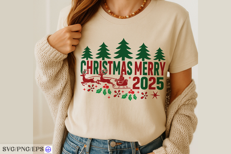 Merry Christmas 2025 SVG Holiday Design for Cricut