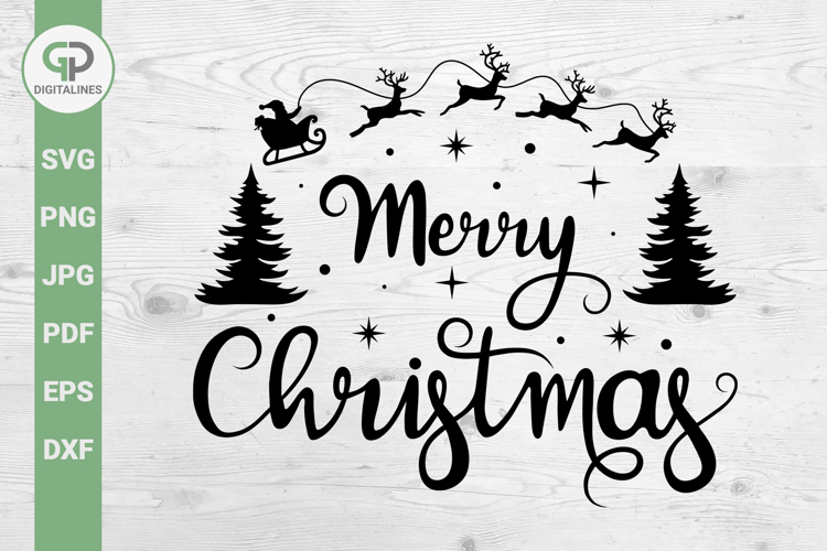 Merry Christmas SVG Santa Sleigh SVG