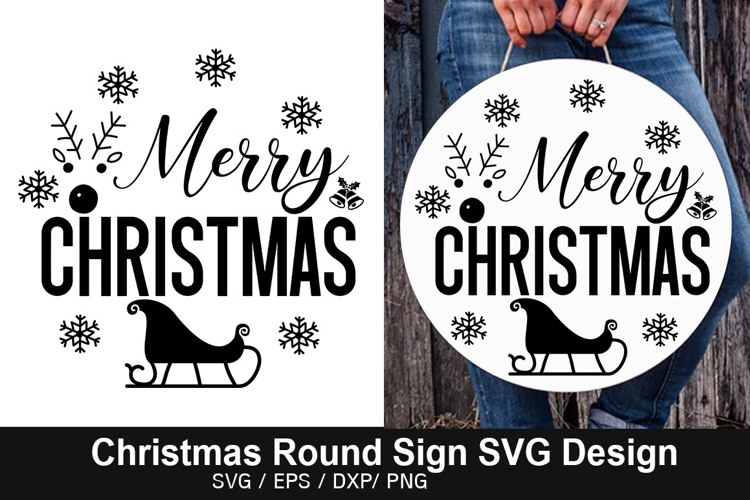 Merry Christmas SVG - Christmas Round Signs Design