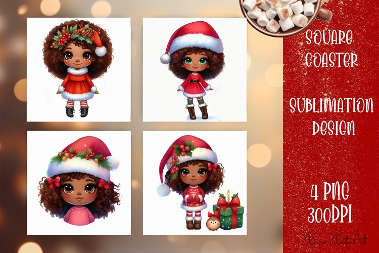 Baby Christmas Square Coaster Sublimation Design