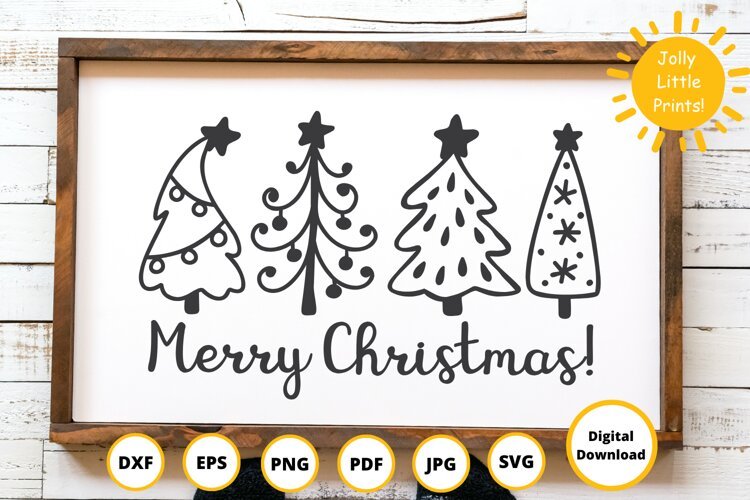 Merry Christmas SVG | Christmas Tree SVG | Cricut SVG File example image 1
