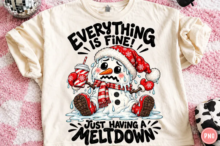 Everything Is Fine Christmas PNG | Meltdown Snowman Png