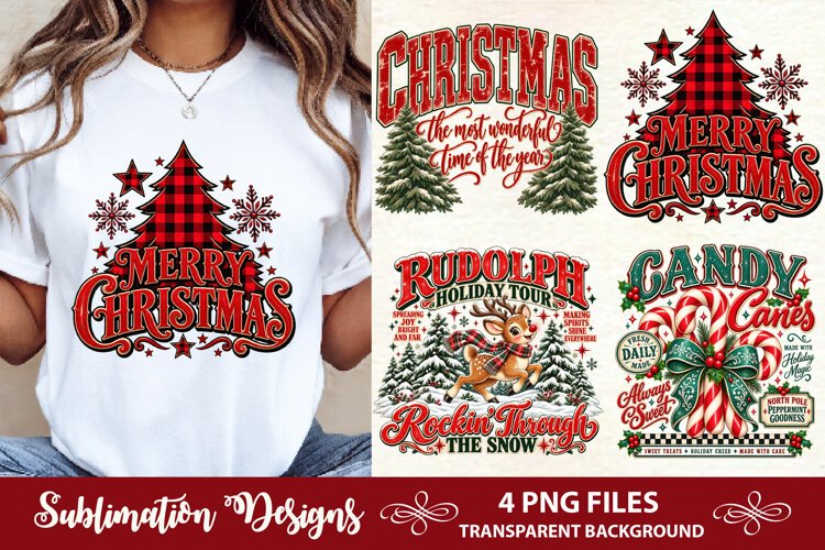 Merry Christmas Buffalo Plaid Tree Vintage Christmas example image 1