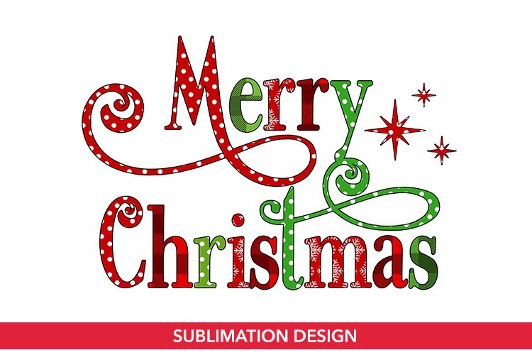 Merry Christmas Sublimation Design | Christmas Sublimation