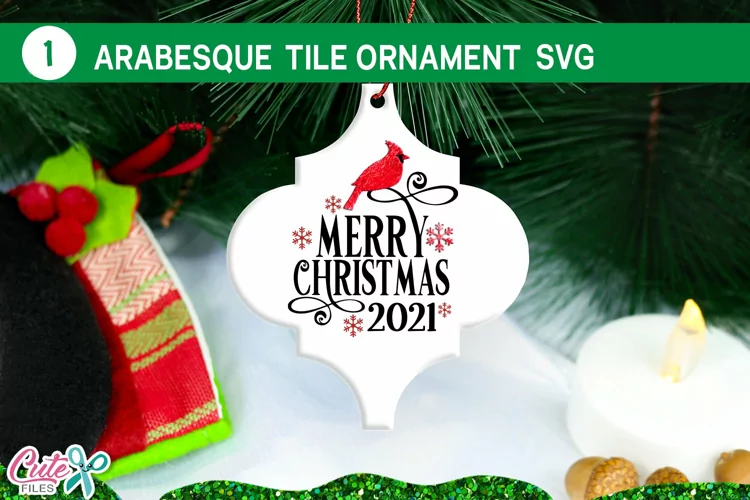 Merry christmas 2021 Arabesque tile SVG