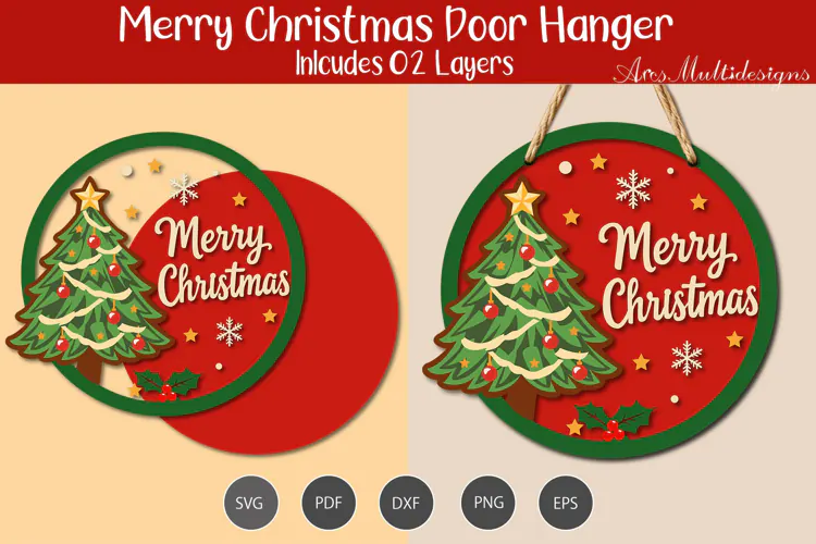 Merry Christmas door hanger