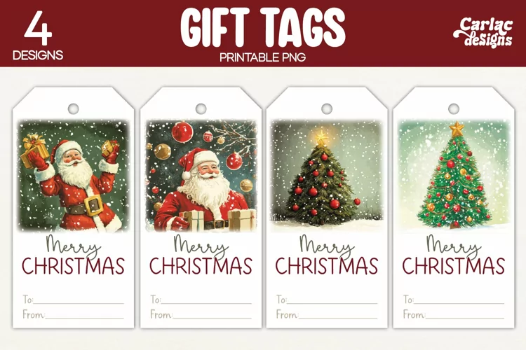 Christmas Gift Tags, Merry Christmas Printable Tags
