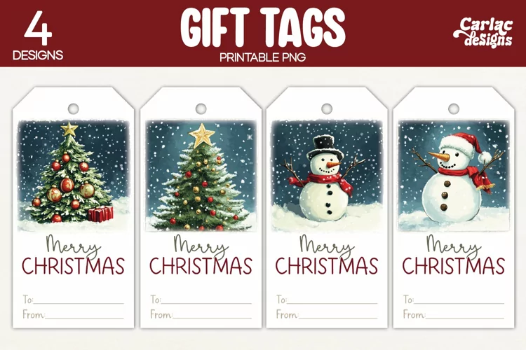 Christmas Gift Tags, Merry Christmas Printable Tags