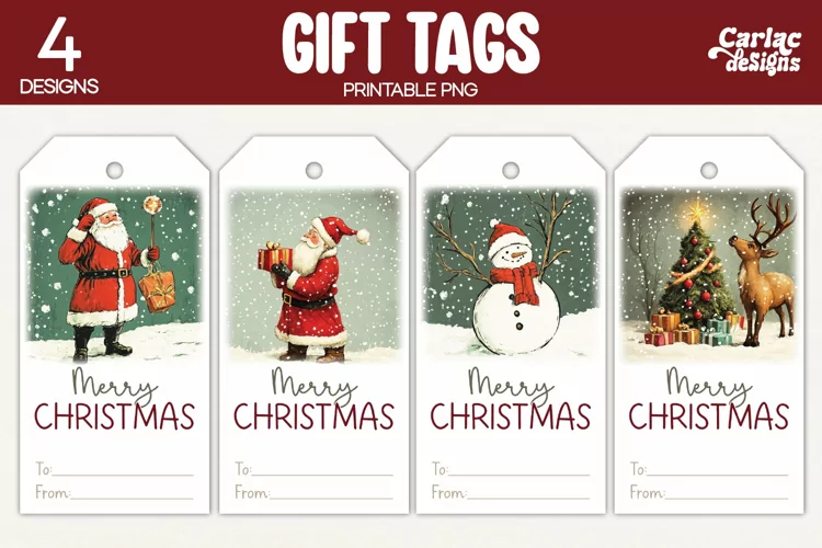 Christmas Gift Tags, Merry Christmas Printable Tags