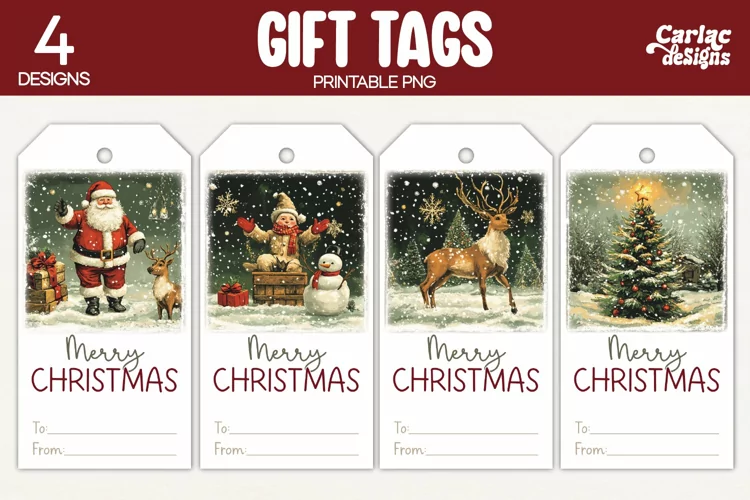 Christmas Gift Tags, Merry Christmas Printable Tags
