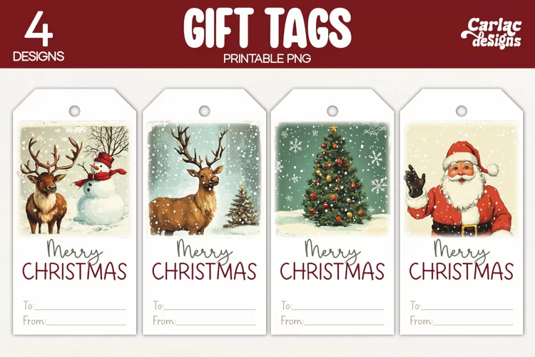 Christmas Gift Tags, Merry Christmas Printable Tags