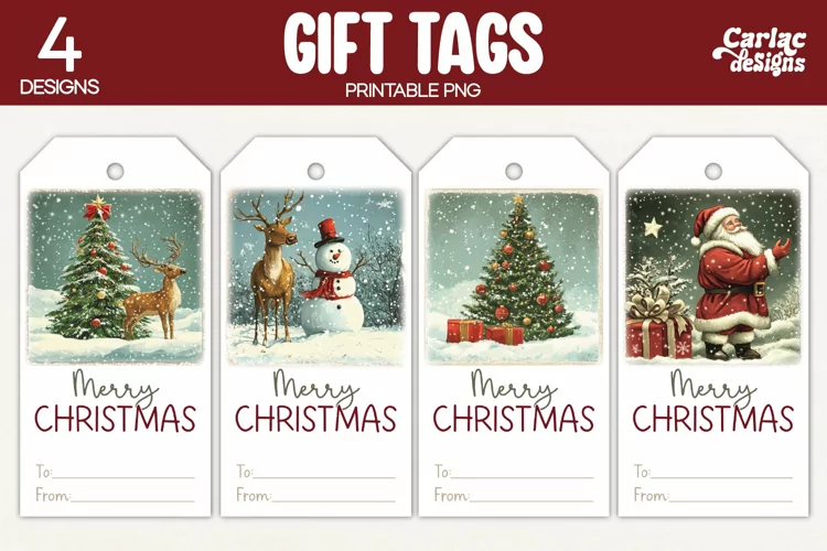 Christmas Gift Tags, Merry Christmas Printable Tags