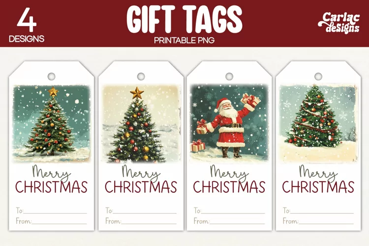 Christmas Gift Tags, Merry Christmas Printable Tags
