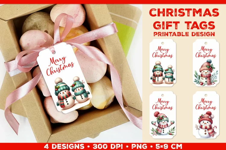 Printable Christmas Gift Tags with Merry Christmas sign