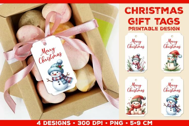 Printable Christmas Gift Tags with Merry Christmas sign