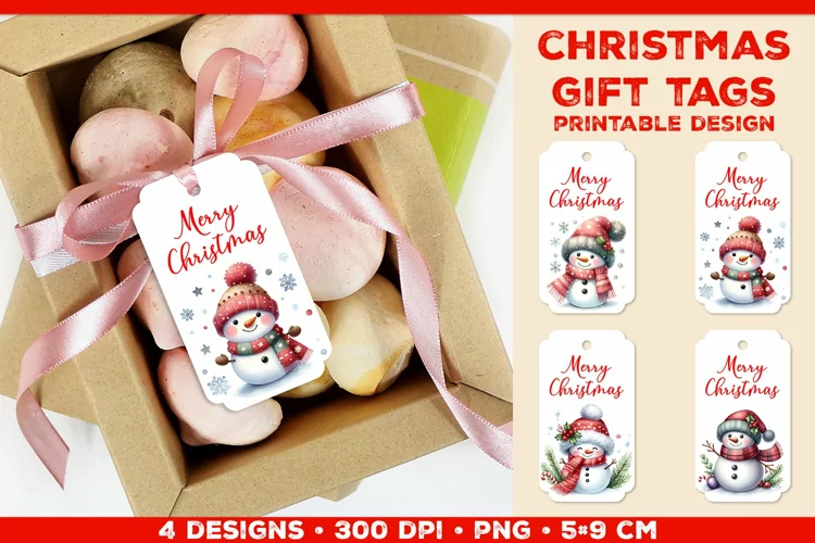 Printable Christmas Gift Tags with Merry Christmas sign