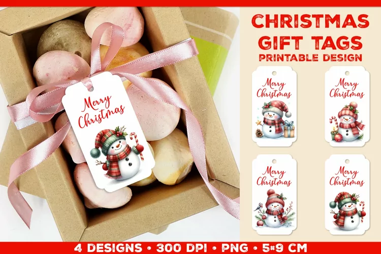 Printable Christmas Gift Tags with Merry Christmas sign