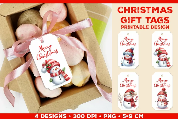 Printable Christmas Gift Tags with Merry Christmas sign